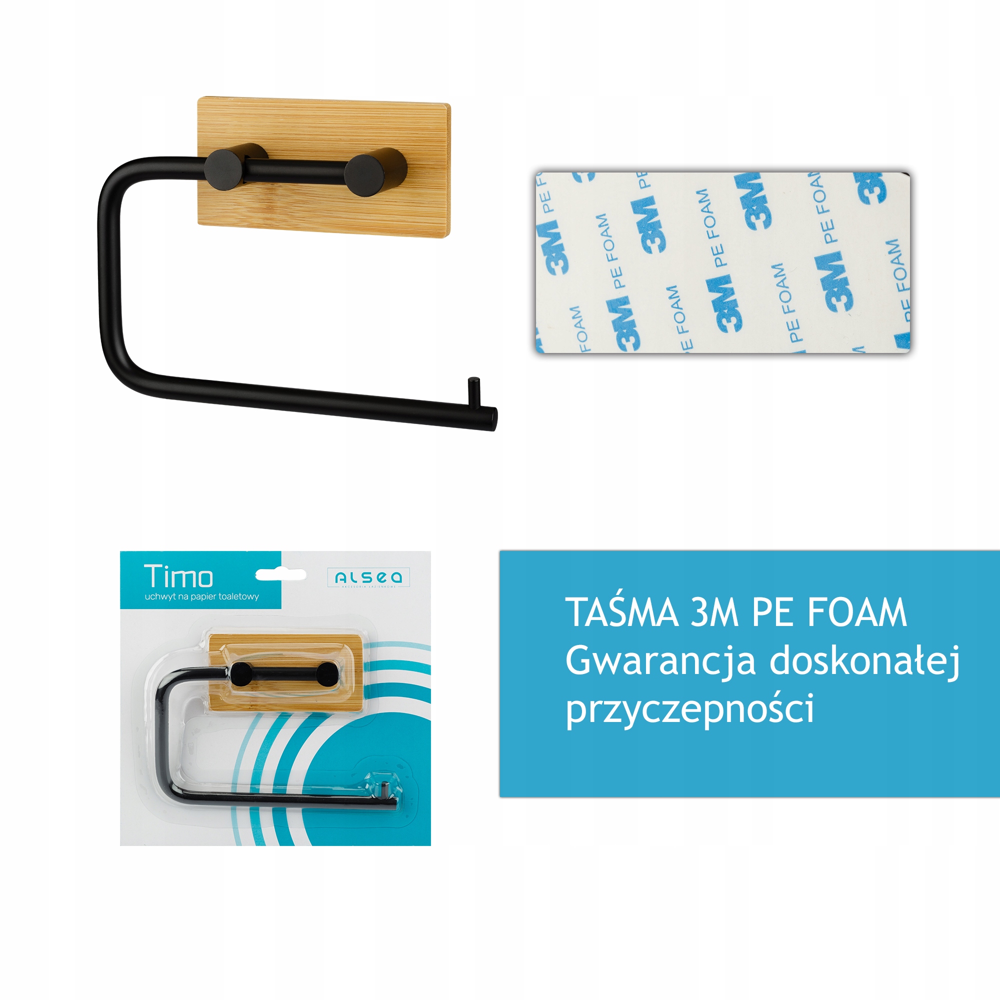

Uchwyt Na Papier Toaletowy Wc Samoprzylepny Bambus