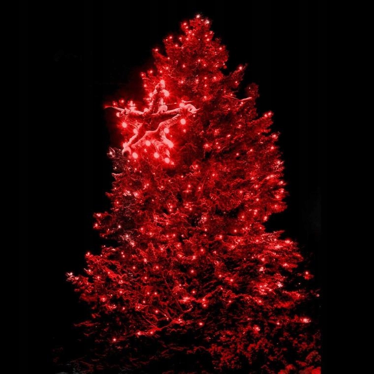 LAMPKI CHOINKOWE 100 LED CZERWONE DODATKOWE ŁĄCZENIE PROGRAMATOR Długość sznura 8 m