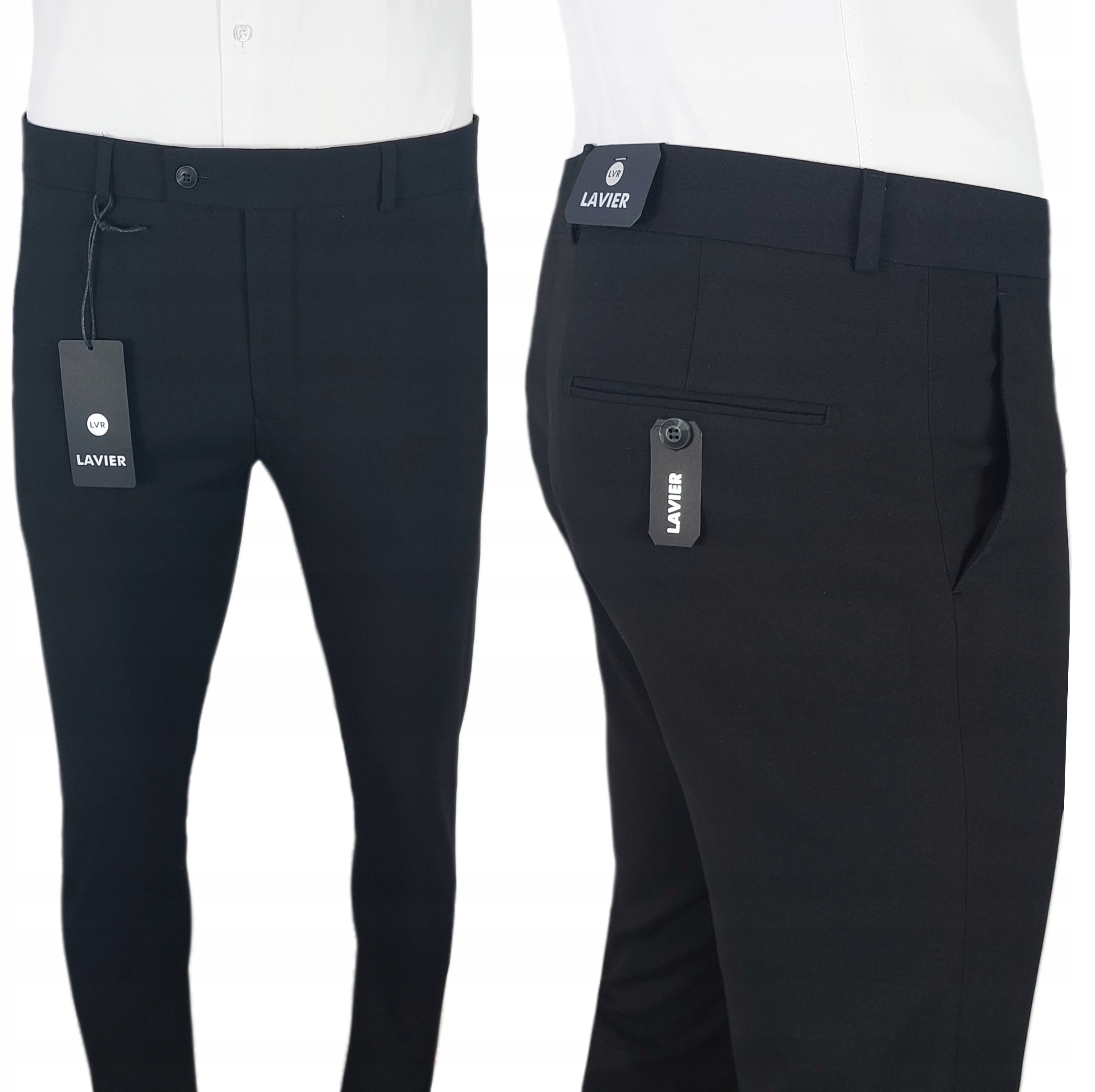 Pánské elegantní klasické návštěvní kalhoty do košile Lavier, černé vel. 40