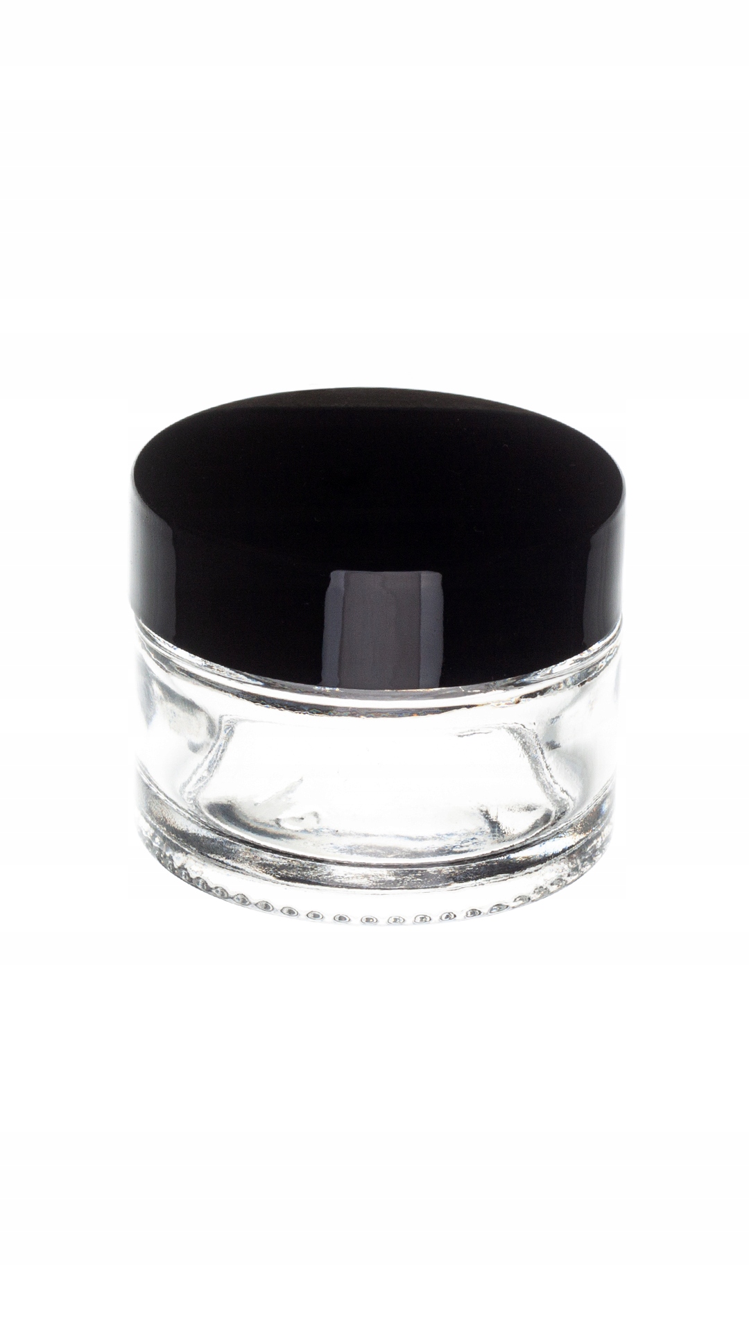 Słoik szklany bezbarwny 15 ml z czarną nakrętką Abs