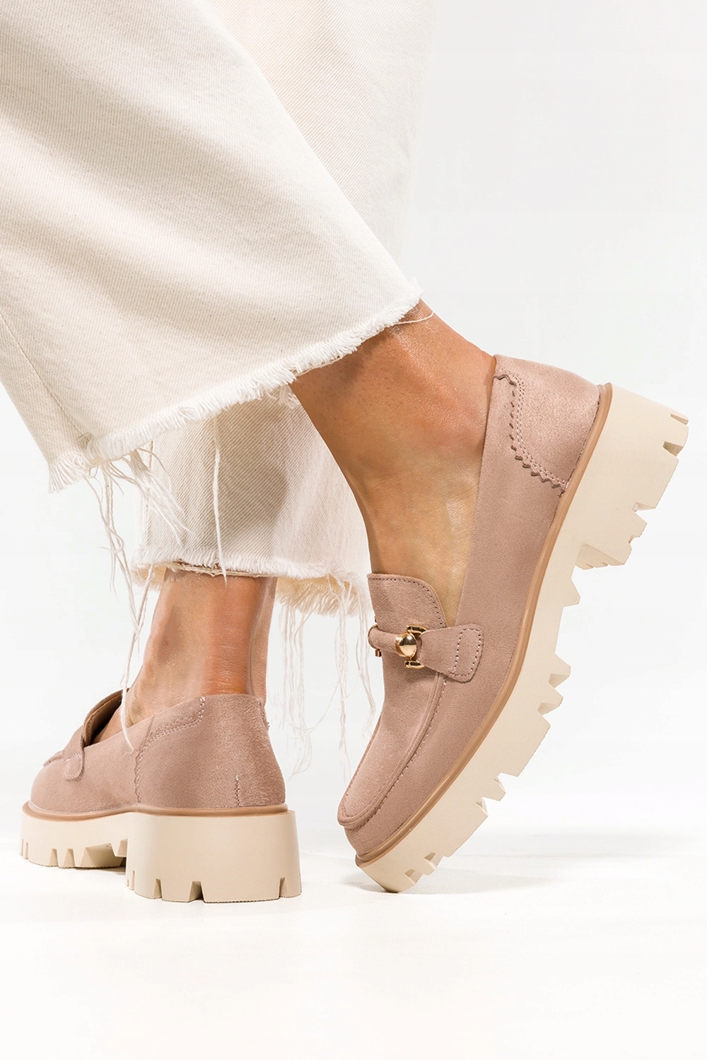 MOKASYNY DAMSKIE PÓŁBUTY WSUWANE NA PLATFORMIE MODNA OZDOBA WIOSENNE r 40 Marka Casu