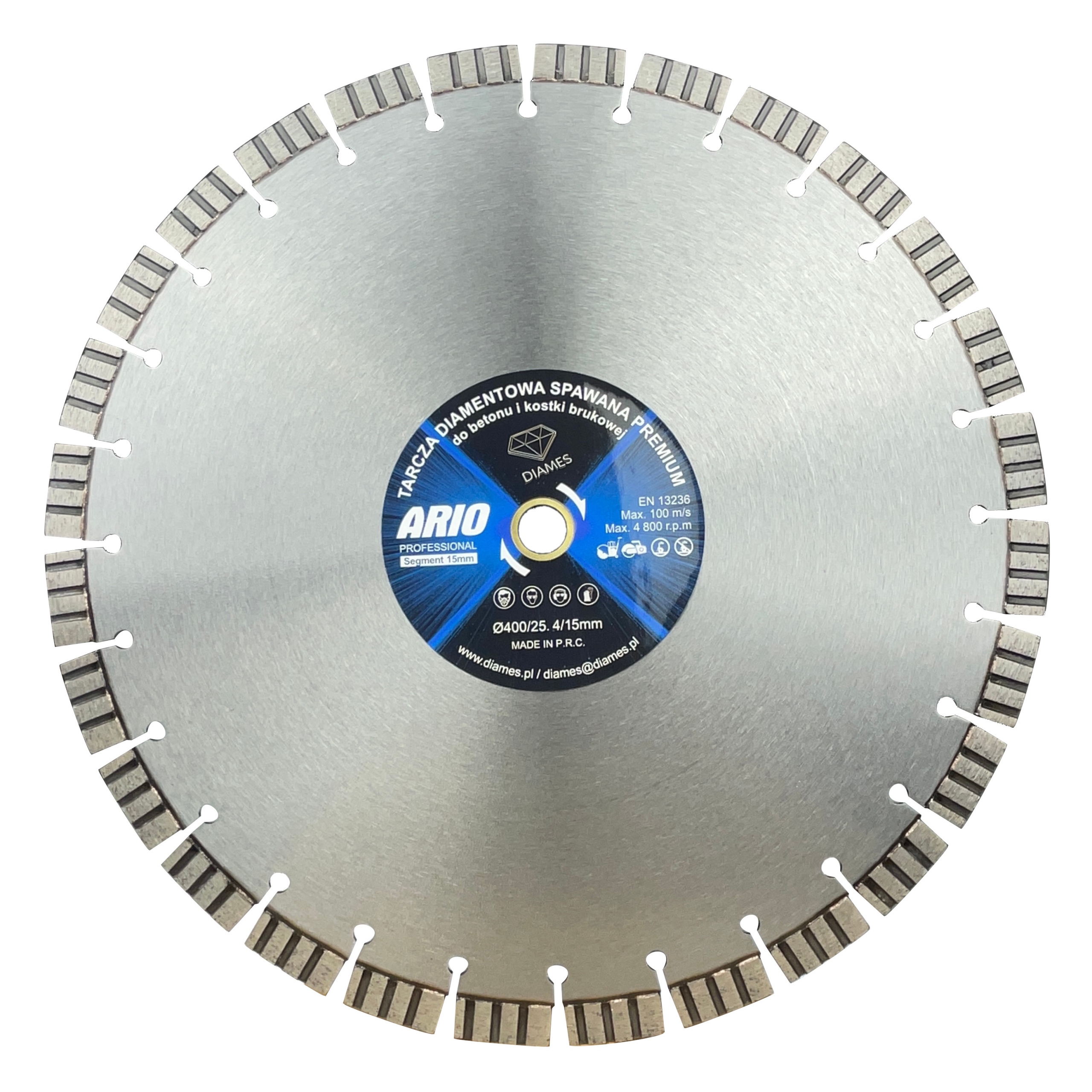 Diamantový Kotouč Diames Ario 400 25,4/20 Segment 15 Turbo Železobeton