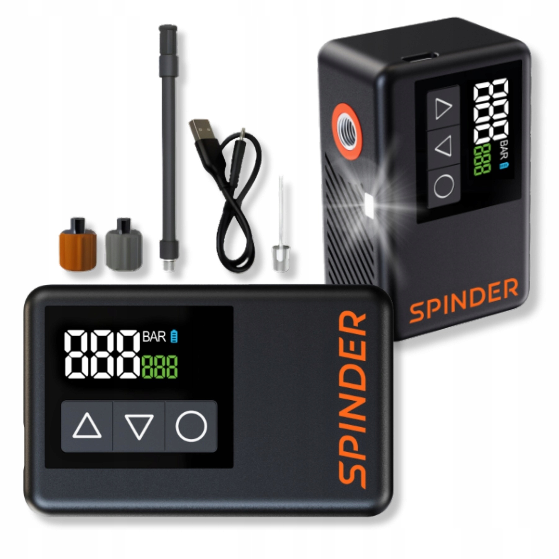 Pompka elektryczna kompresor Spinder Mini120 do roweru, hulajnogi, piłki