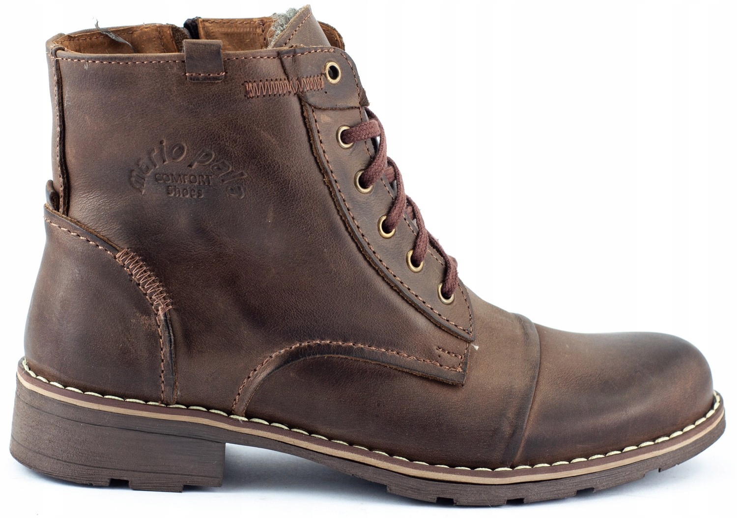 

Zimowe Trzewiki Skóra 312 Brąz Polskie 45