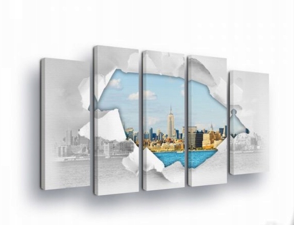 Obraz 150x100 Mesto metropola New York mrakodrapy voda obloha