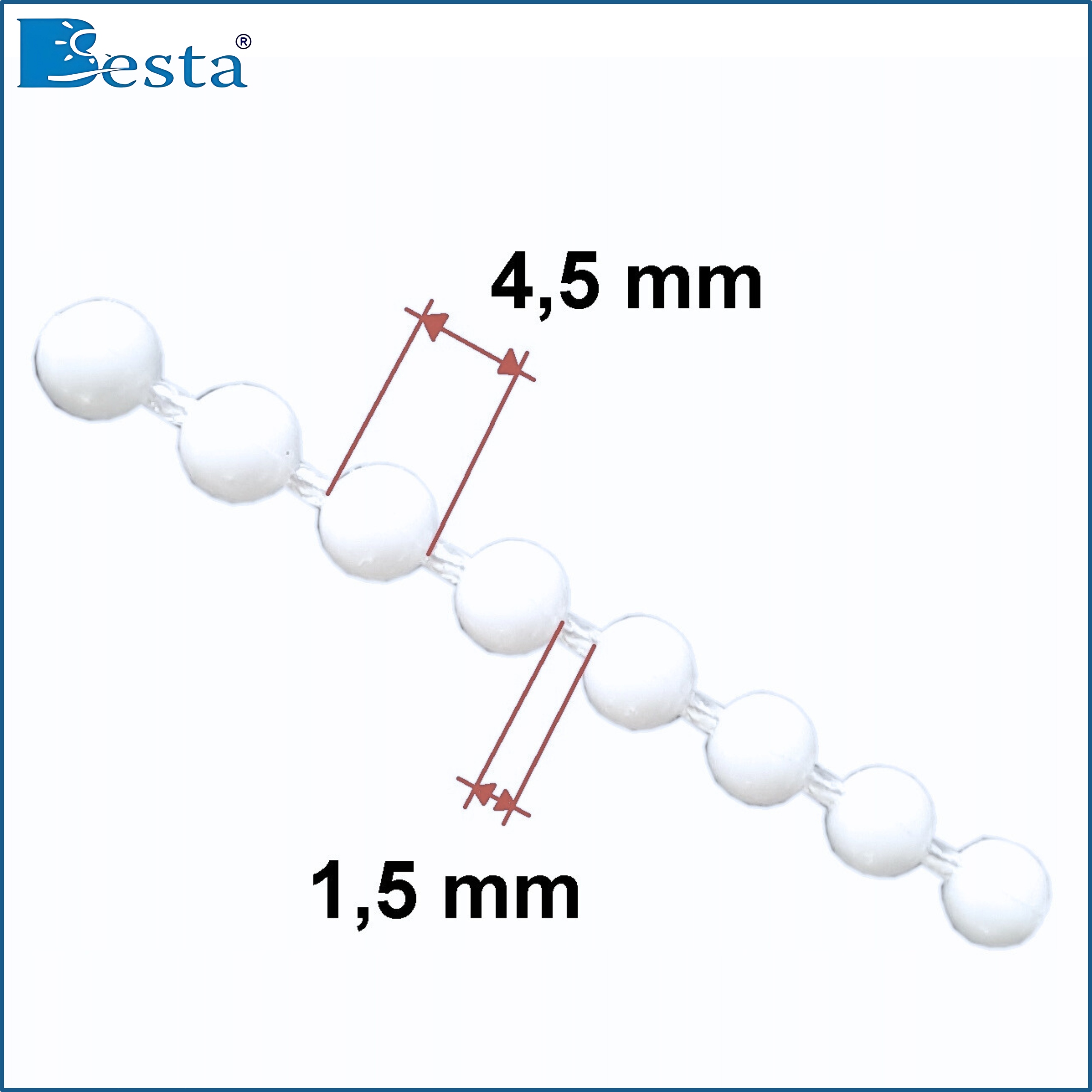 Łącznik Łańcuszka Rolet 3szt Koralik 4,5mm Złączka Spinka Łańcuszka zestaw Kod producenta Besta