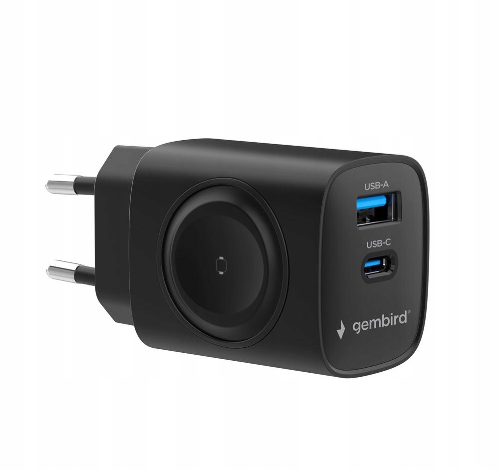 Ładowarka sieciowa do Apple Watch 1x Usb-a 1x Usb-c 20W czarna Gembird
