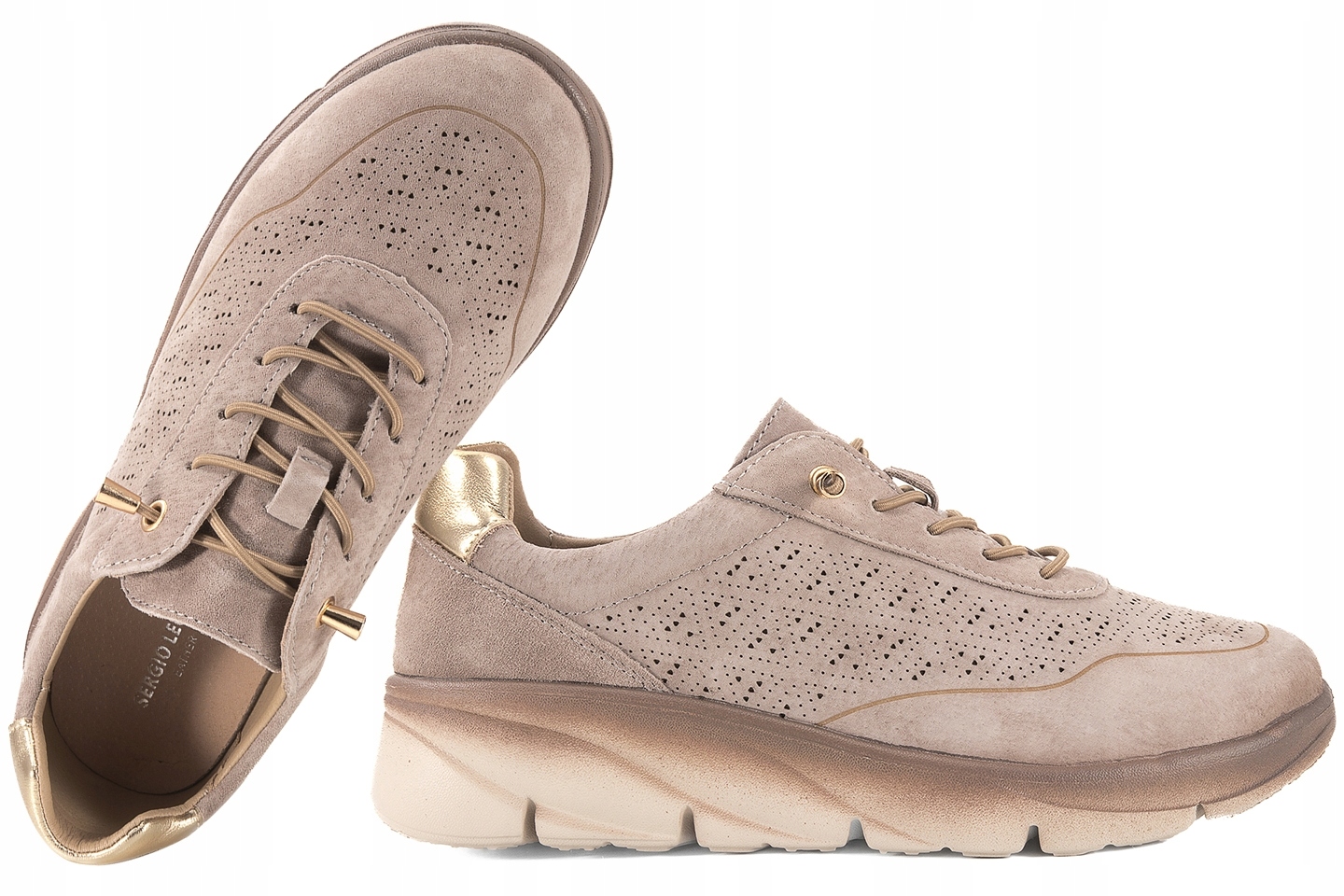 Sergio Leone SP-002 Dámské Sportovní Polobotky Semišové Tenisky j.bronz 40