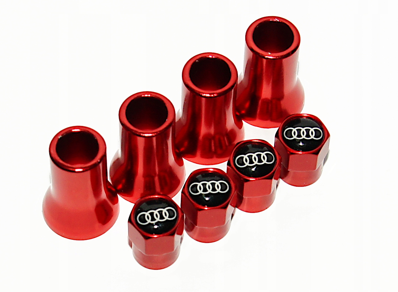 

Nakrętki nakładki na wentyle Audi czerwone tuning