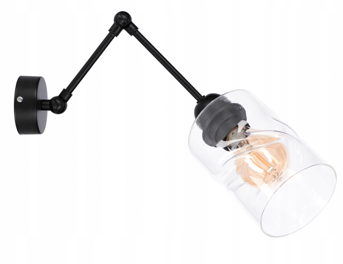 Nástěnná lampa Loft, nástěnná lampa, skleněné stínítko lampy do obývacího pokoje