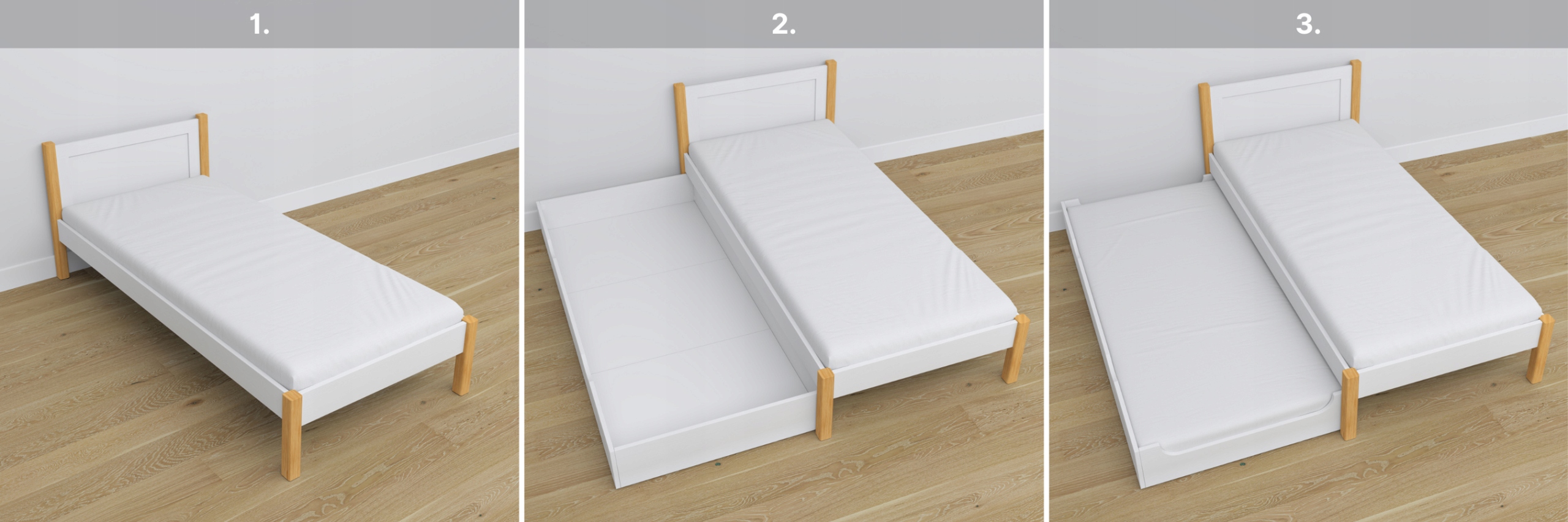 Łóżko pojedyncze z szufladą na materac N02 100x180 Materiał korpusu drewno