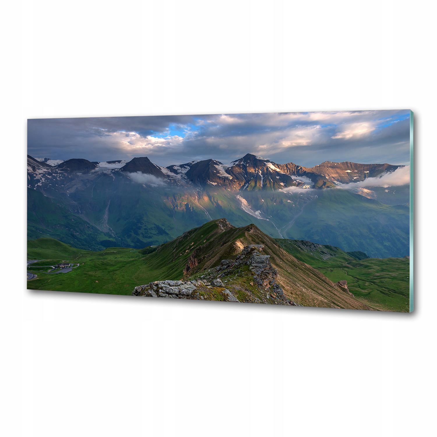 Dekoračný panel sklo Vrcholy hôr 125x50 cm Lepidlo