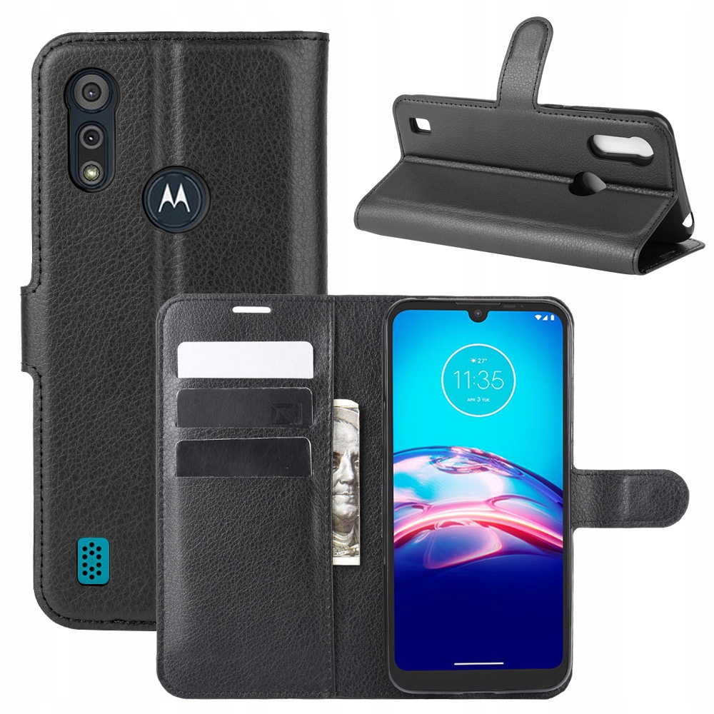 

Etui Case Portfel Litchi Do Motorola Moto E6S