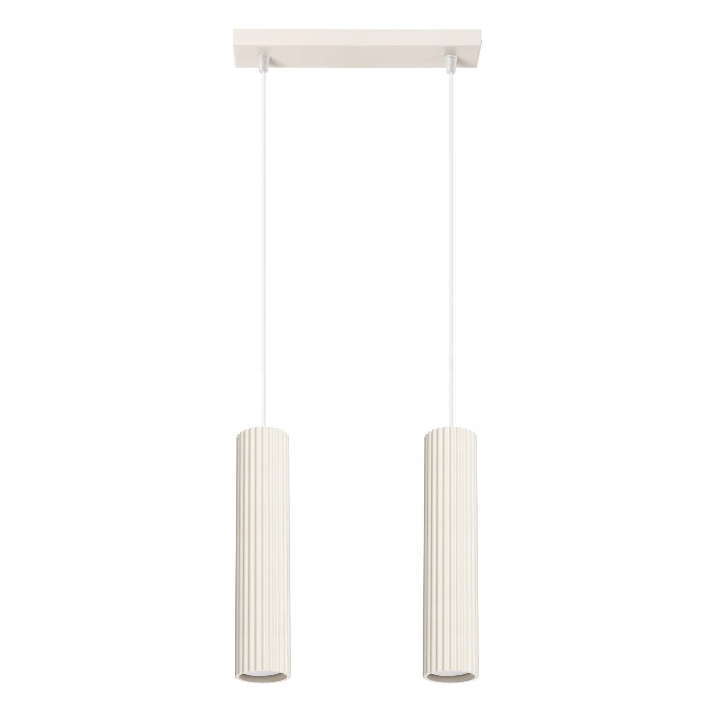 Dvojitá závesná lampa béžová s vrúbkovanými tubami 30 cm nad stôl ostrovček bar Sollux