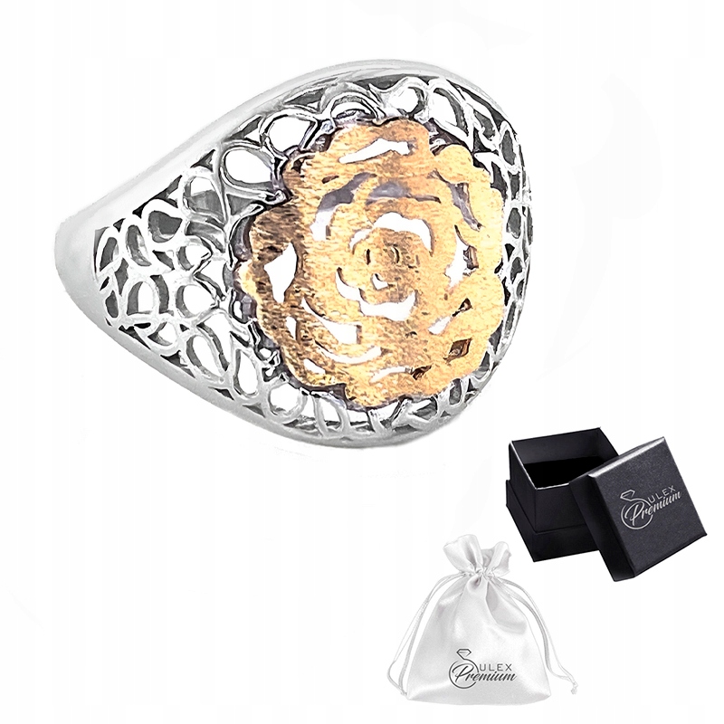 Prstýnek ryzost 925 Elegantní rhodiovaný Prstýnek s růží vel.