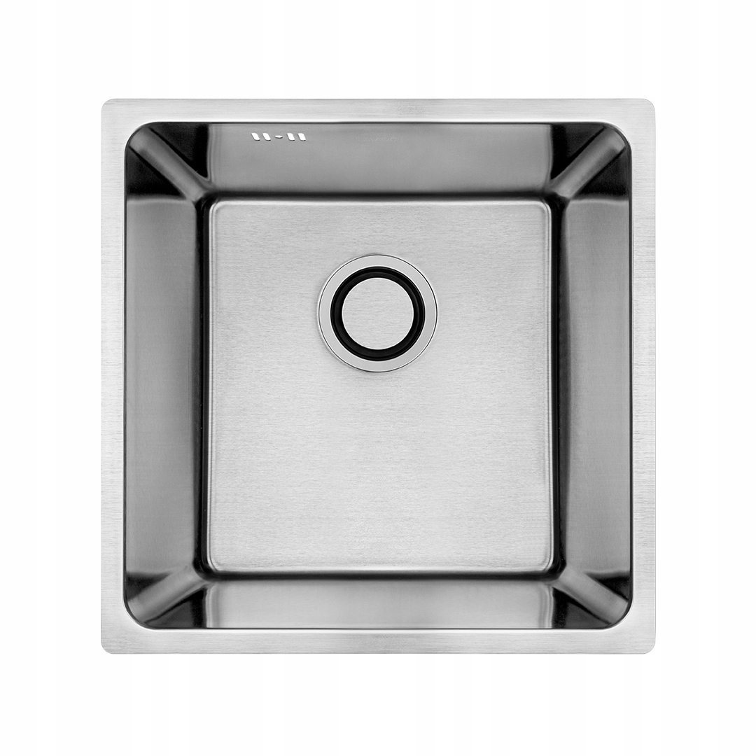 Aden Ocelový dřez 44x44 Komora XL Klik-Klak Sifon Inox