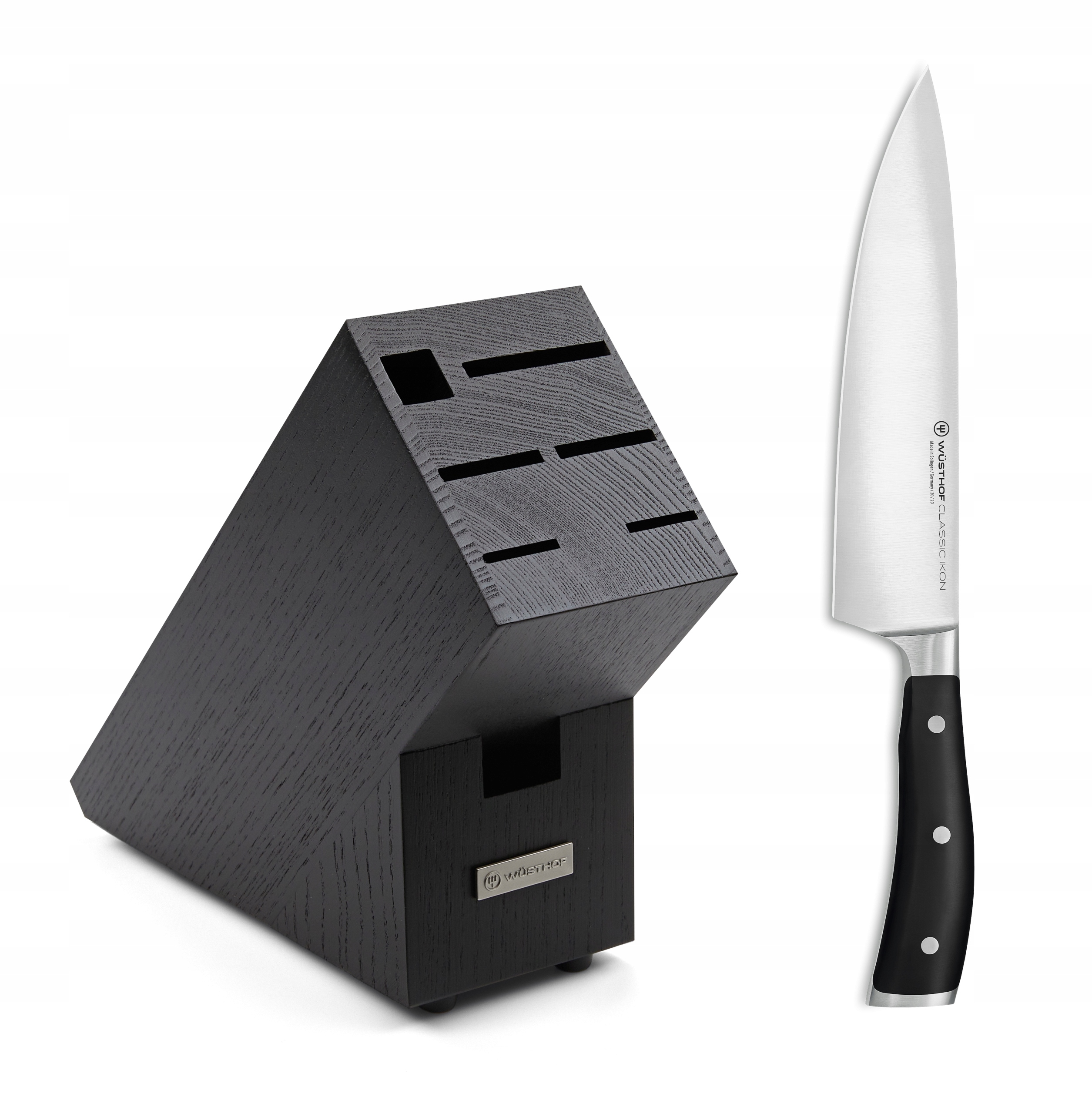 Kuchársky nôž Classic Ikon 20 cm s blokom, pre 5 nožov, čierna