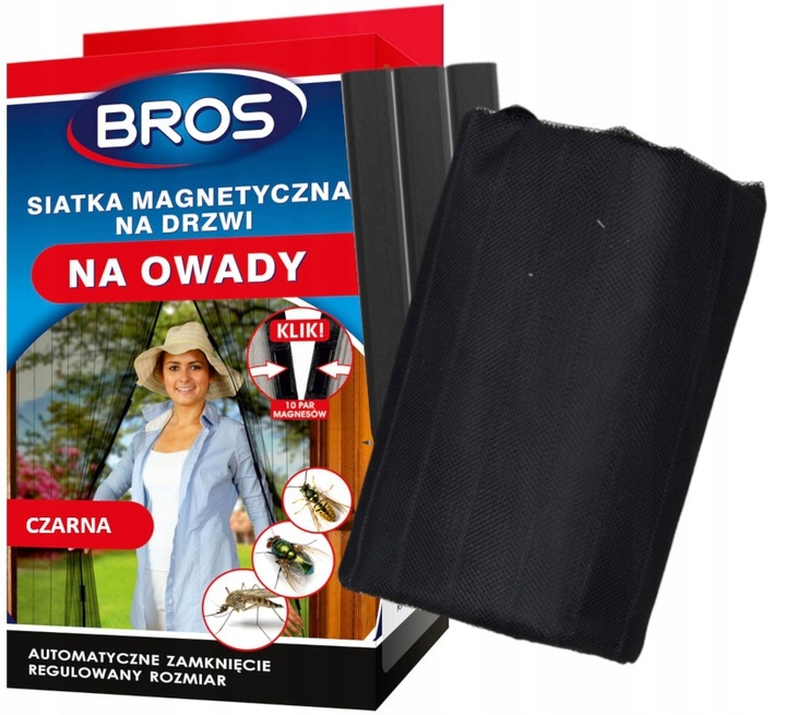

Bros Siatka magnetyczna na drzwi 100x220 Czarna