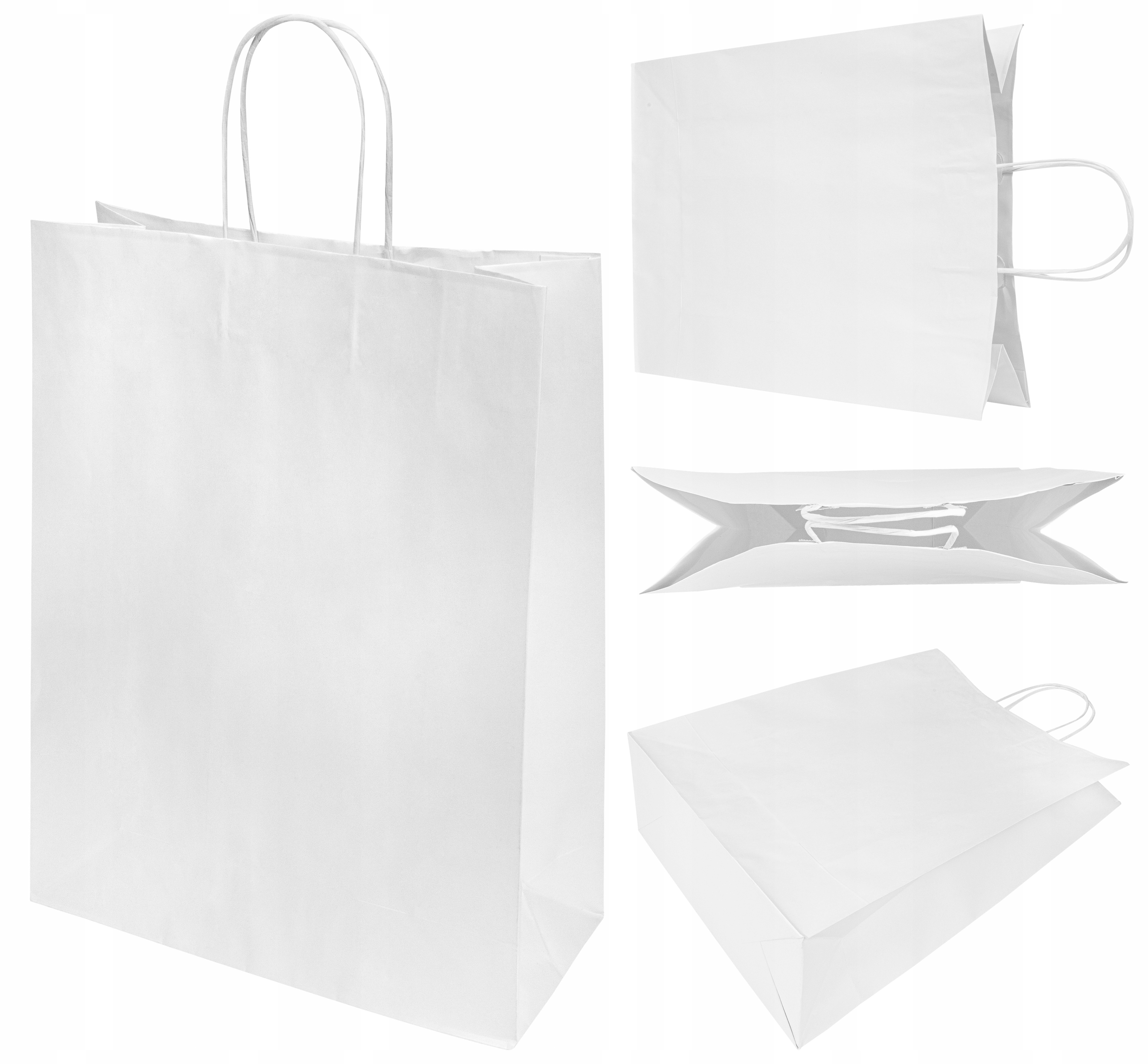 

Torby Papierowe Białe Prezentowe 24x10x34cm Eko