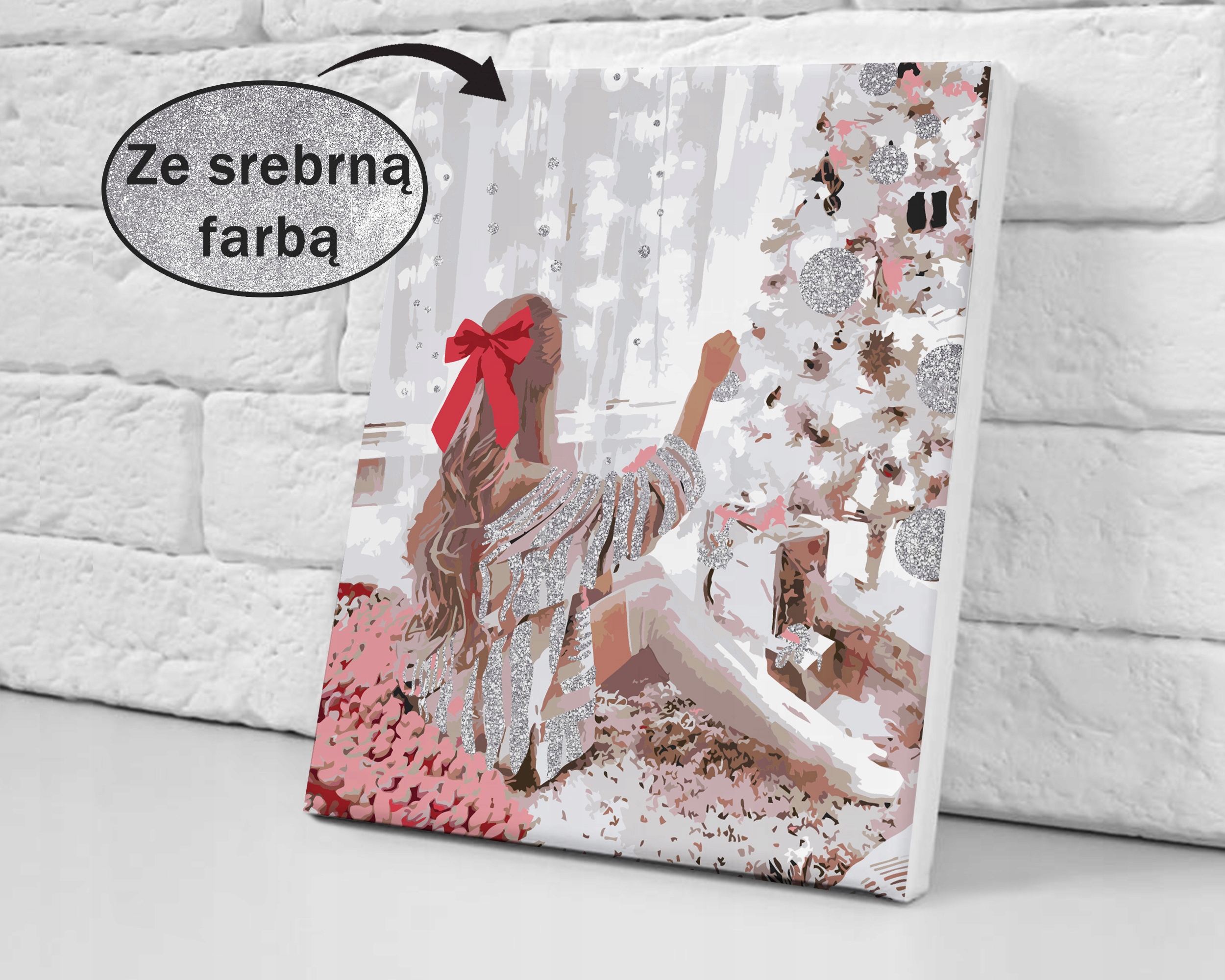 Vzor Vánoční strom Svatá dívka pro malování 80x100