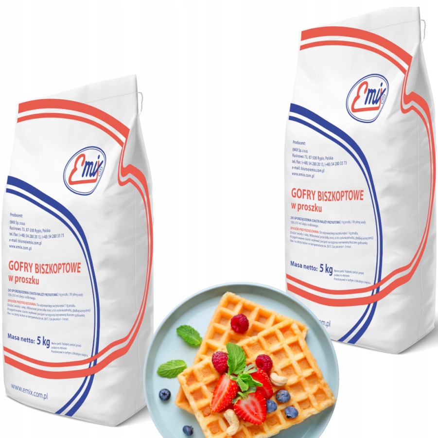 Směs na vafle, piškotové těsto Emix 2 x 5,0 kg, hotová směs