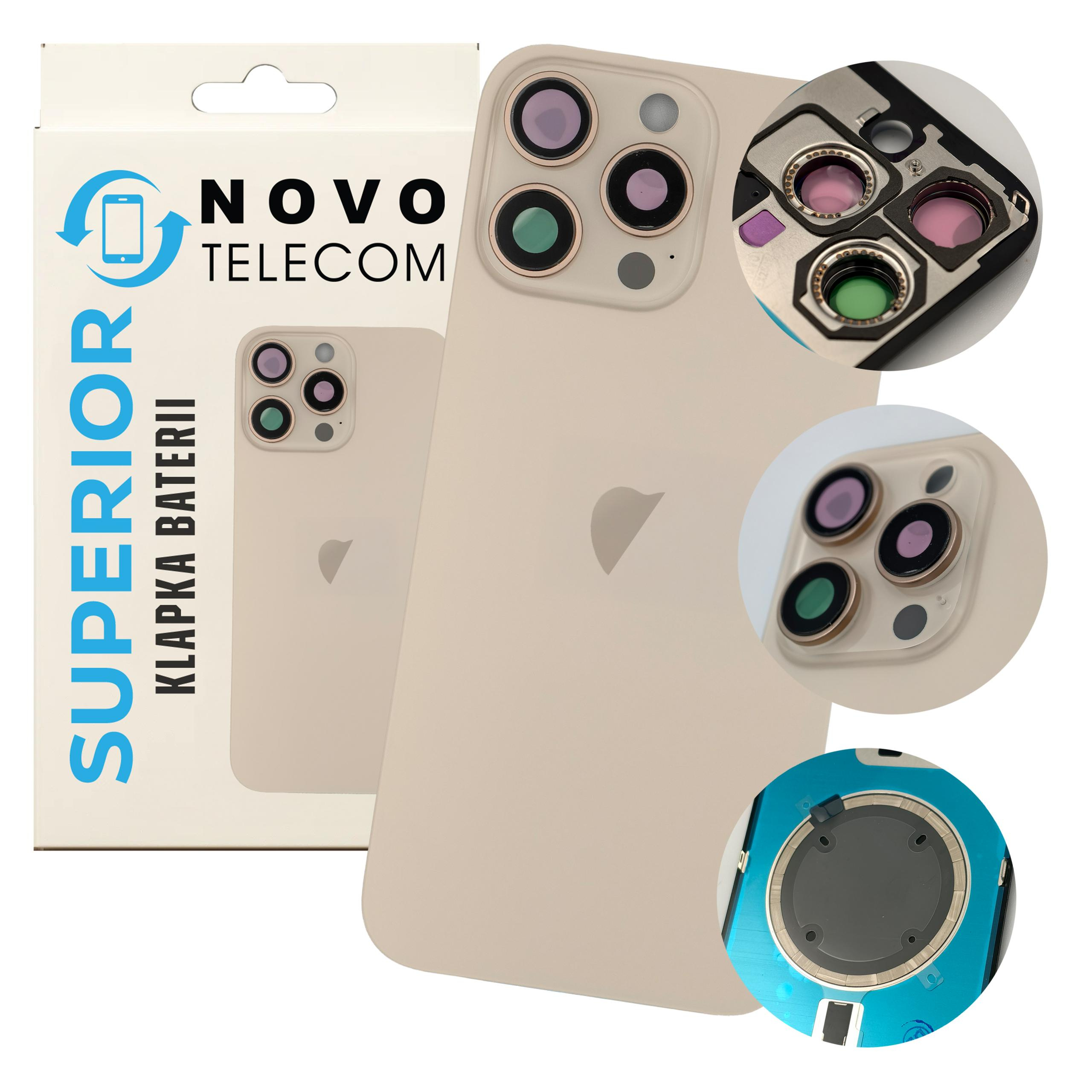 Klapka Baterii Pustynna do iPhone 16 Pro Plecki Szkło Panel Tył