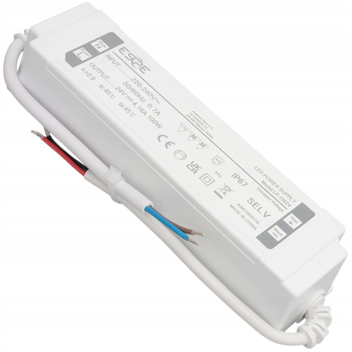 Zasilacz taśmy Led hermetyczny 24V 100W 4.15A IP67 seria Lp Pro