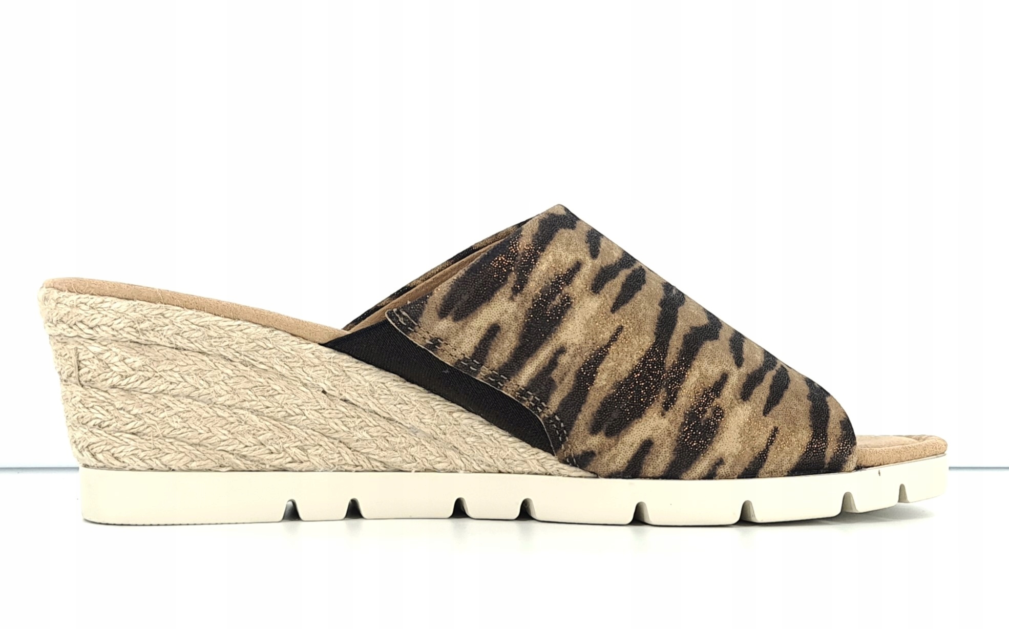 Hnědé kožené Nazouváky na klínku Gabor 40