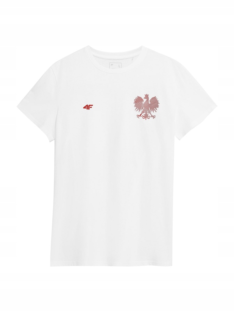 KOSZULKA KIBICA MĘSKA 4F SPORTOWA T-SHIRT BAWEŁNA Dekolt okrągły