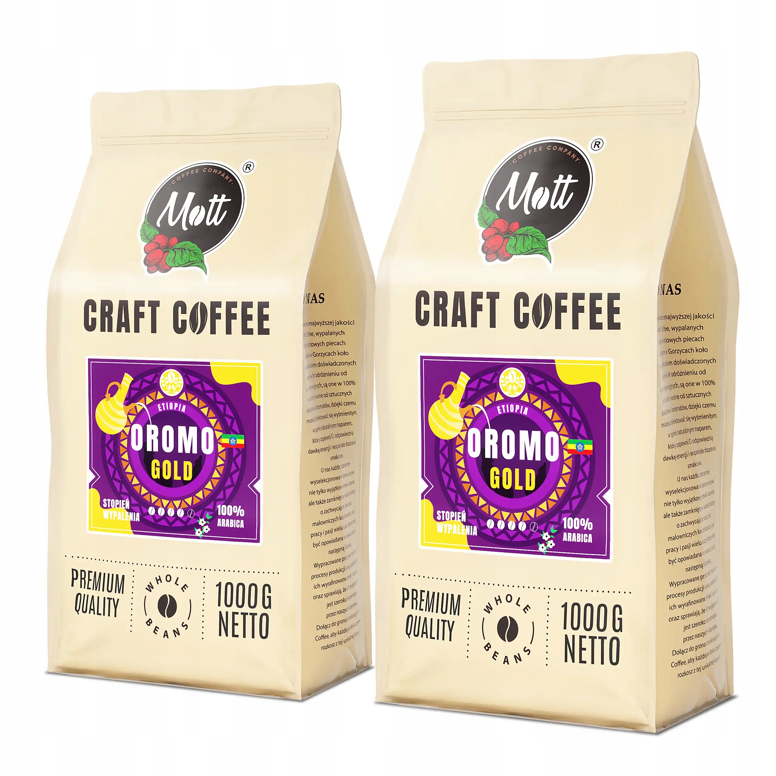 Levně Káva Zrnková 2 kg 100% Arabica Etiopie Oromo Gold Čerstvě pražená