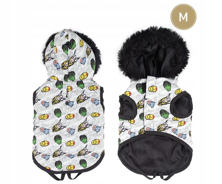 Levně Oblečení Kabátek Vesta Pro Psa S Kapucí Šedá Avengers, Velikost M