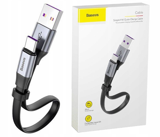 

Baseus Kabel Usb-c Krótki 5A Szybkie Ładowanie