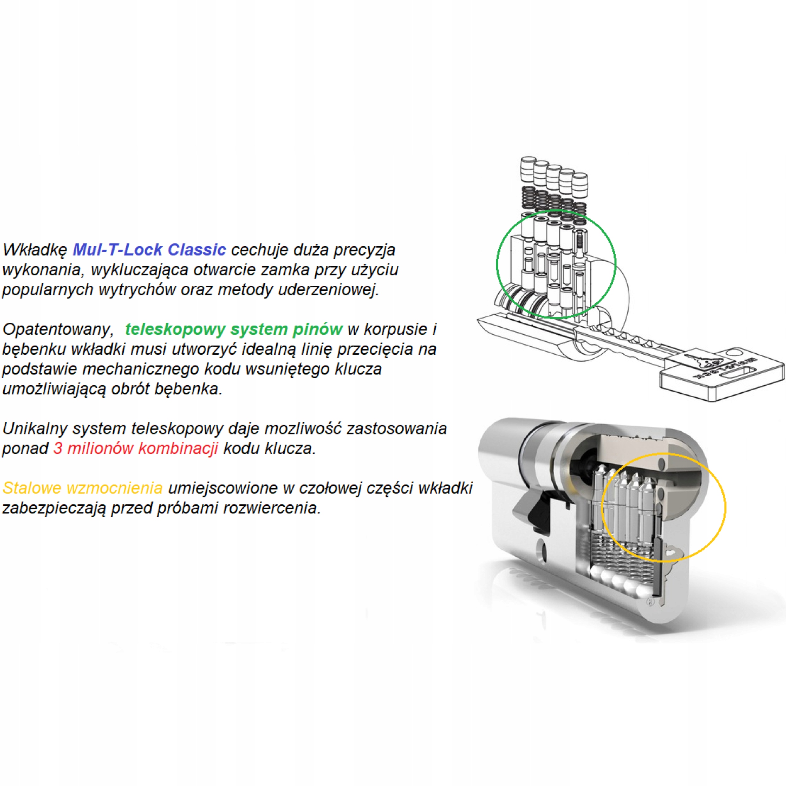 WKŁADKA MUL T LOCK CLASSIC 31/31 ZĘBATKA NIKIEL Liczba kluczy w zestawie 5