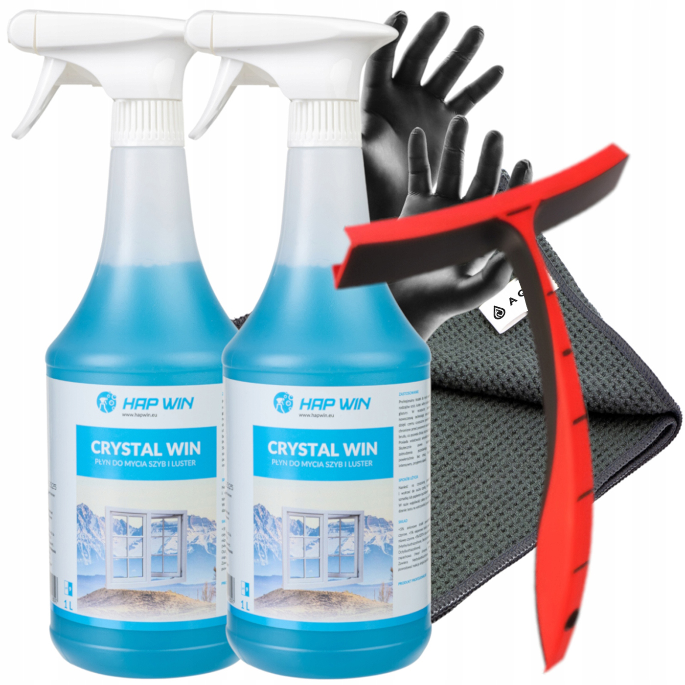 Levně Hap Win Tekutina Na Sklo Zrcadla Stěrka Mikrovlákno Wafla 40x40