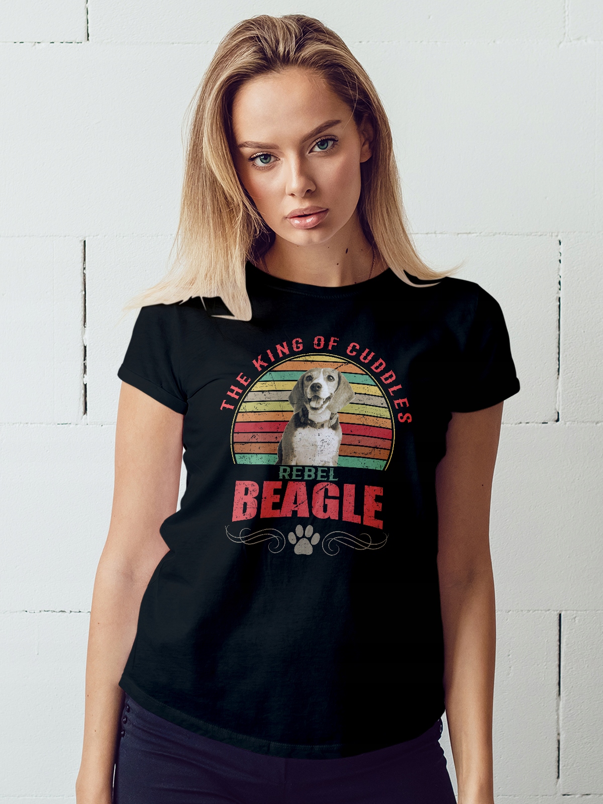 KOSZULKA DAMSKA MÓJ PIES RASA BEAGLE IMIĘ TSHIRT Skład materiałowy 100% Bawełna