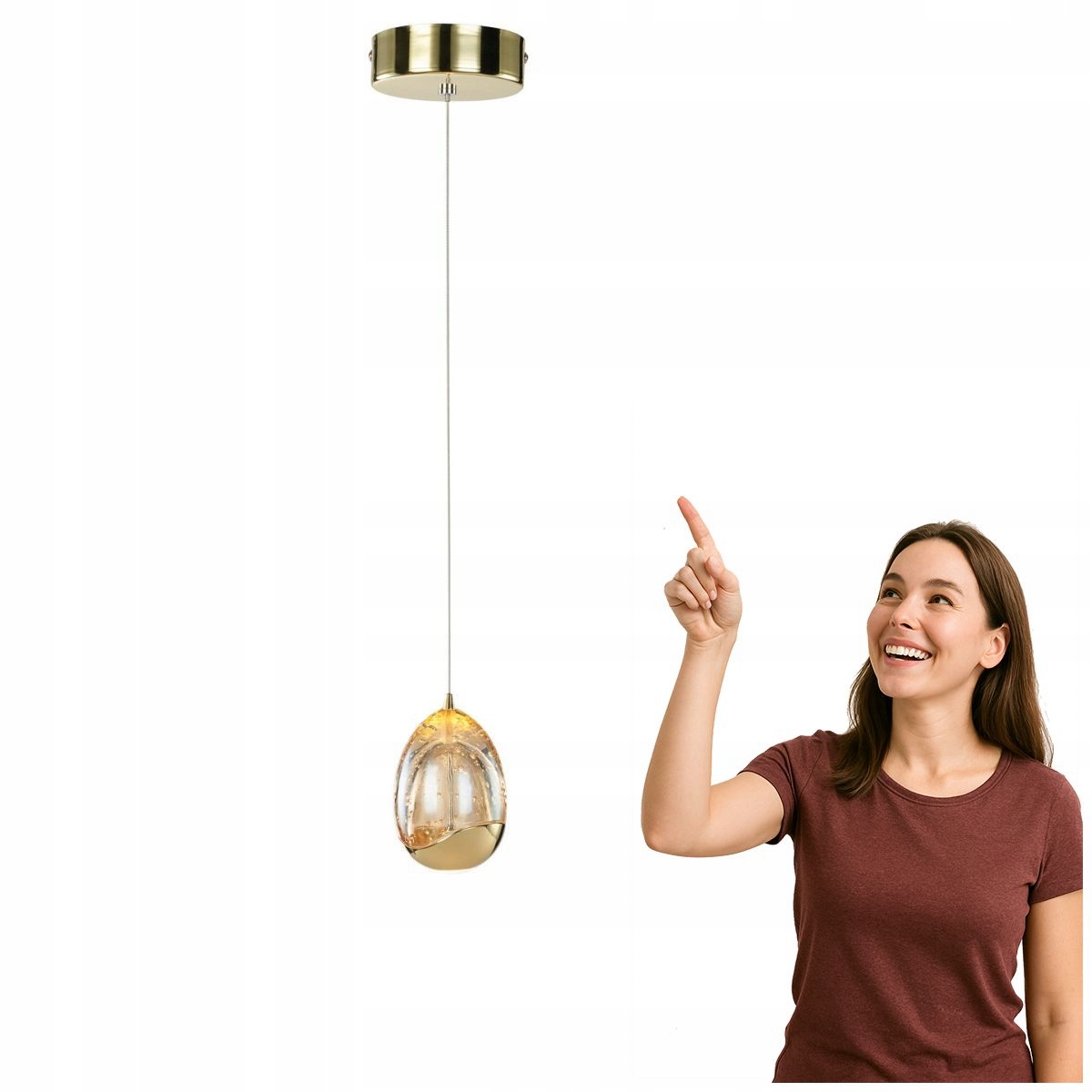 Moderná lampa Huelto Led zlatá šampanská Italux