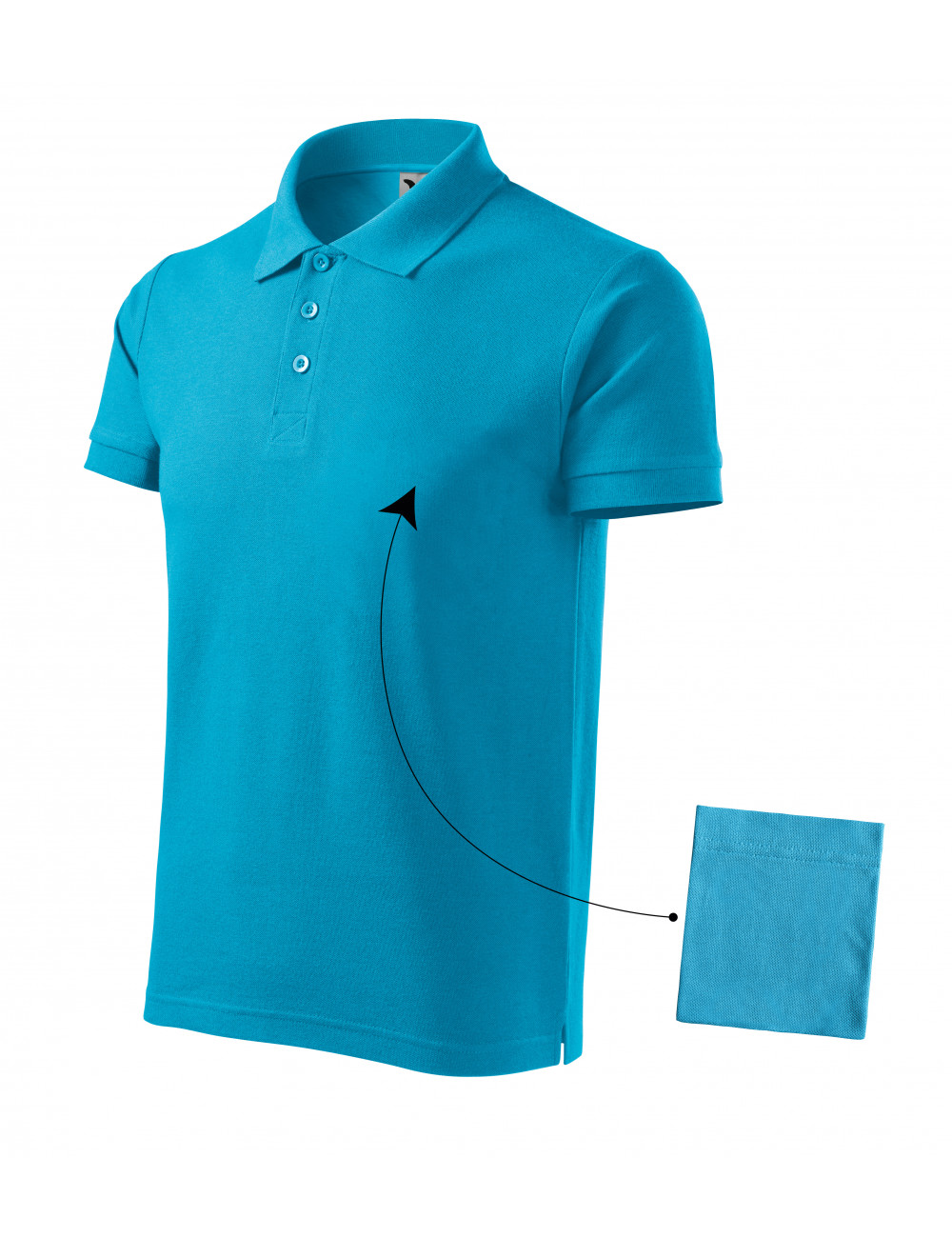 

Koszulka polo męska Cotton 212 turkus 2XL pod Logo