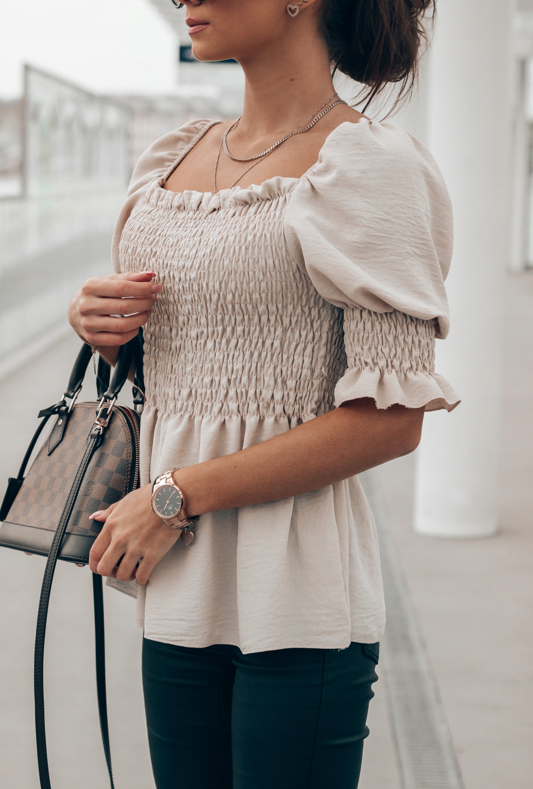 

Kobieca Bluzka Hiszpanka Bufki Marszczenia zara Un