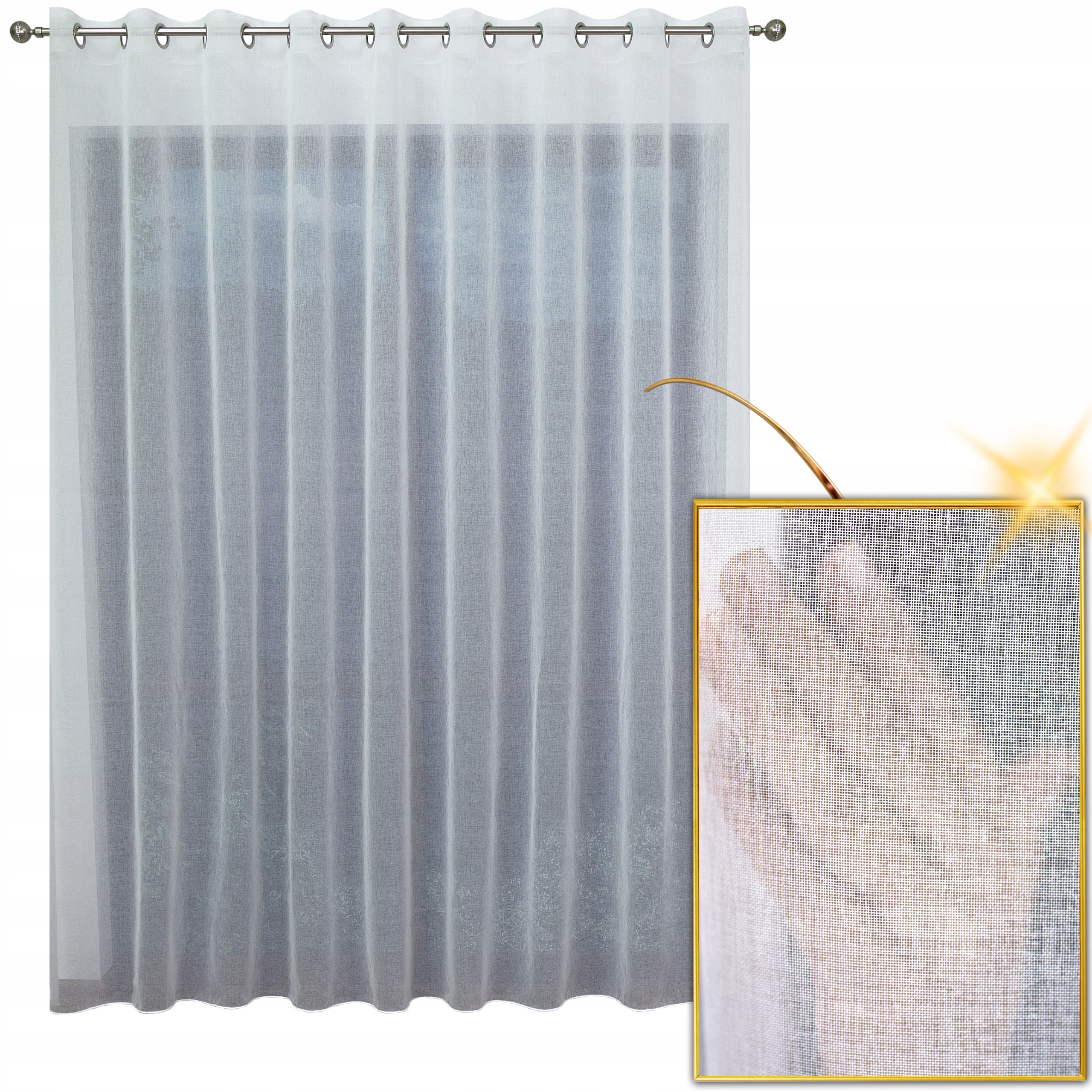 Lehká, hotová záclona z etaminu 500 x 255 cm – přirozená elegance s olověnkou