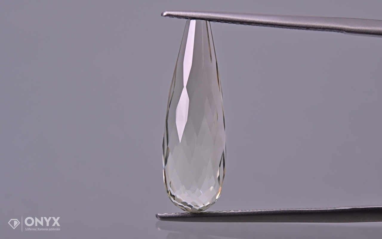 Prasiolit fasetovaný sopel 21x7 mm