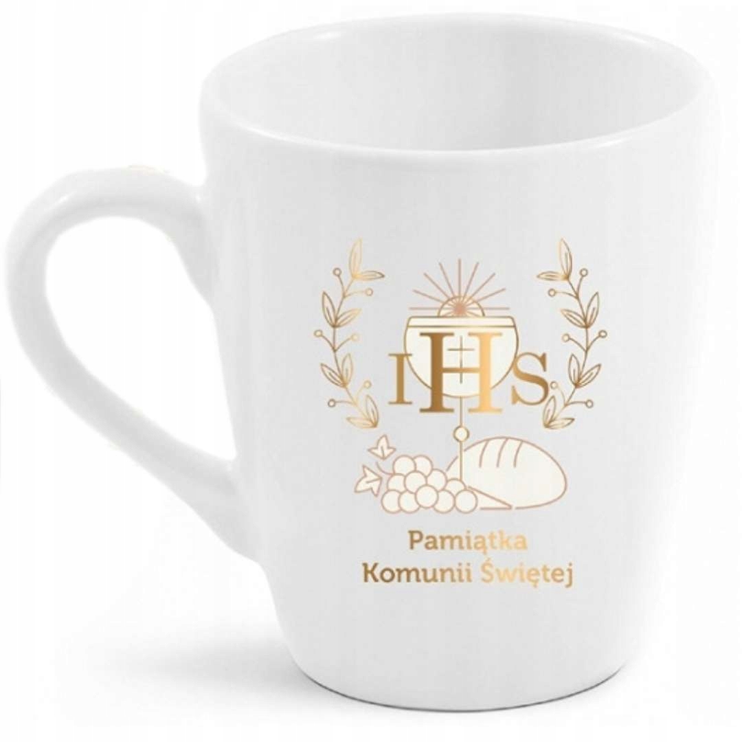 

Kubek Pamiątka Komunii Świętej biały Ihs