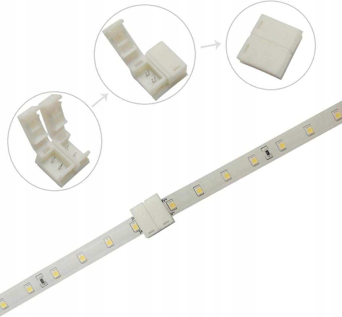 ZŁĄCZKA DO TAŚM LED 10mm 2PIN - 2PIN WODOODPORNA Typ złączka