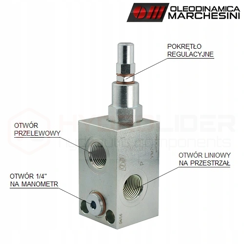 ZAWÓR HYDRAULICZNY PRZELEWOWY VMP 70L 10-180bar Numer katalogowy części 1.35.05.015
