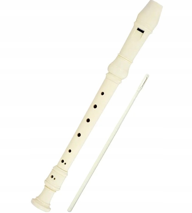 ZESTAW FLET SZKOLNY PLASTIKOWY PROSTY z czyścikiem + STOJAK DO NUT + ZESZYT Stan opakowania oryginalne