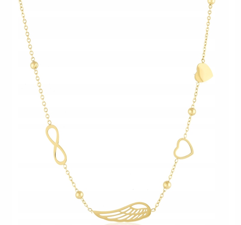 

Naszyjnik Złoty Skrzydło Serca Stal Chirurgiczna