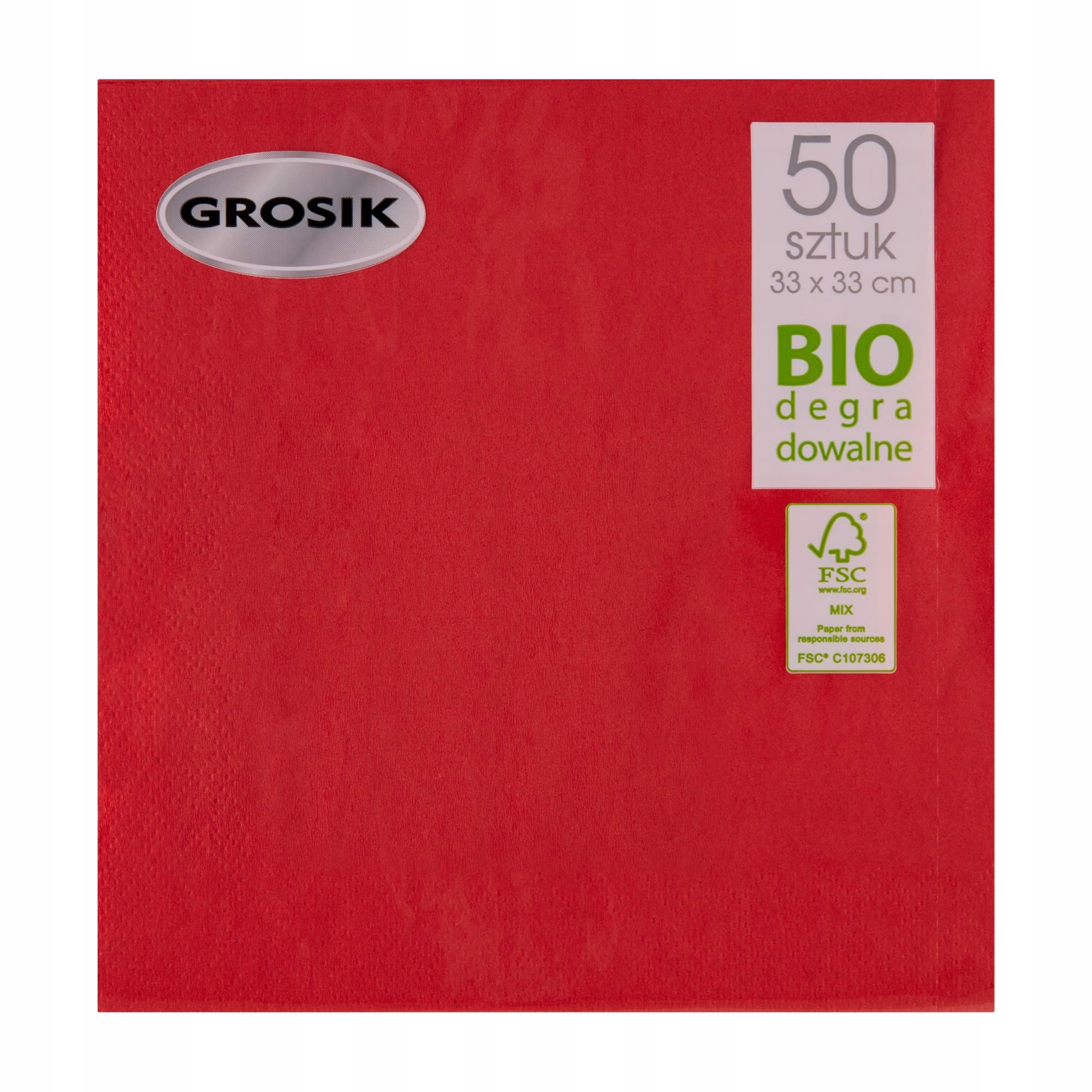 

Grosik Serwetki Stołowe (50) 33X33 Czerwone