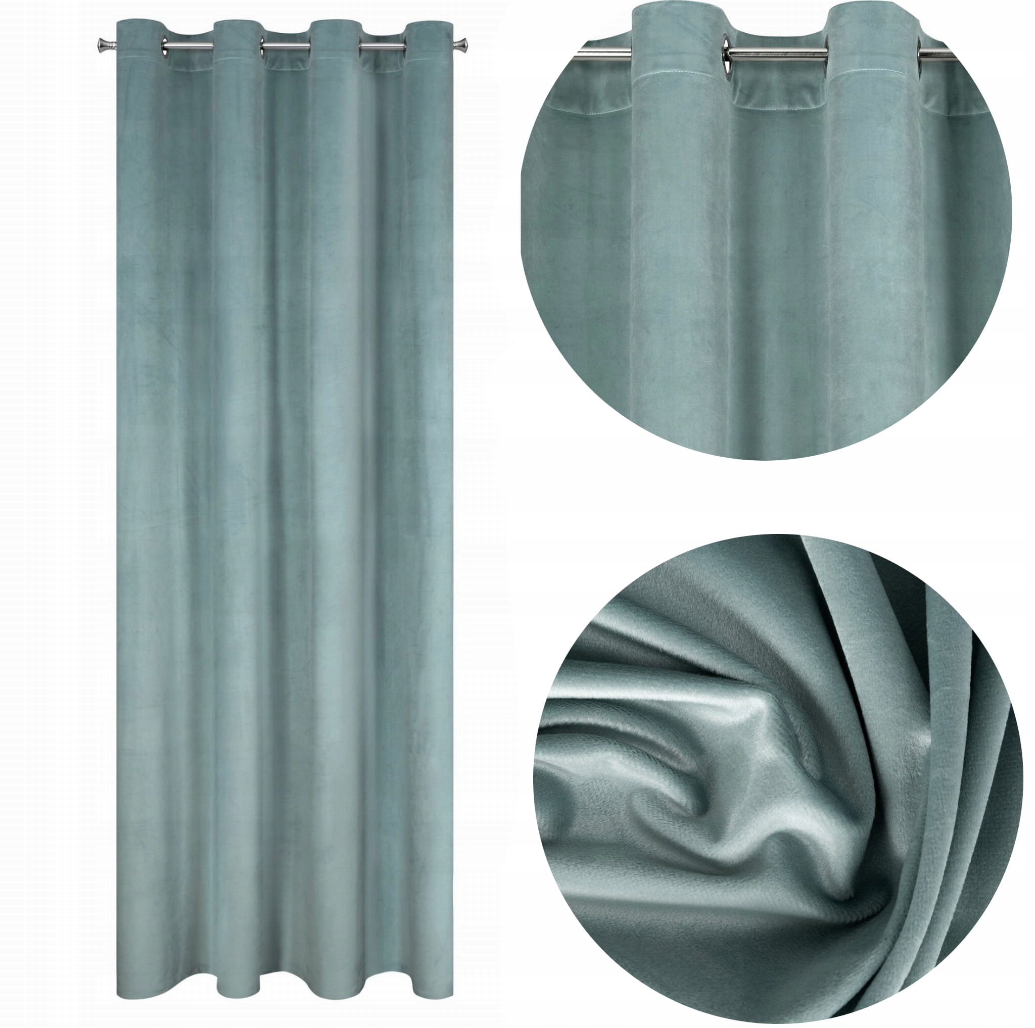 

Zasłona Welur Velvet Przelotki 140X250 Szałwiowa