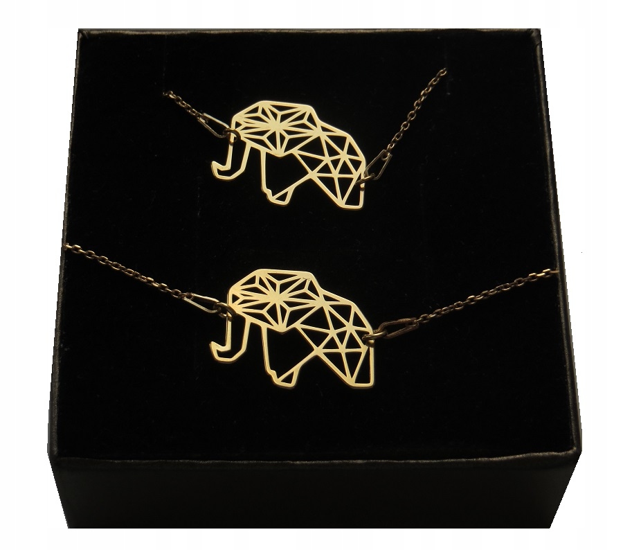 

Komplet słoń Origami Celebrytka srebro 925