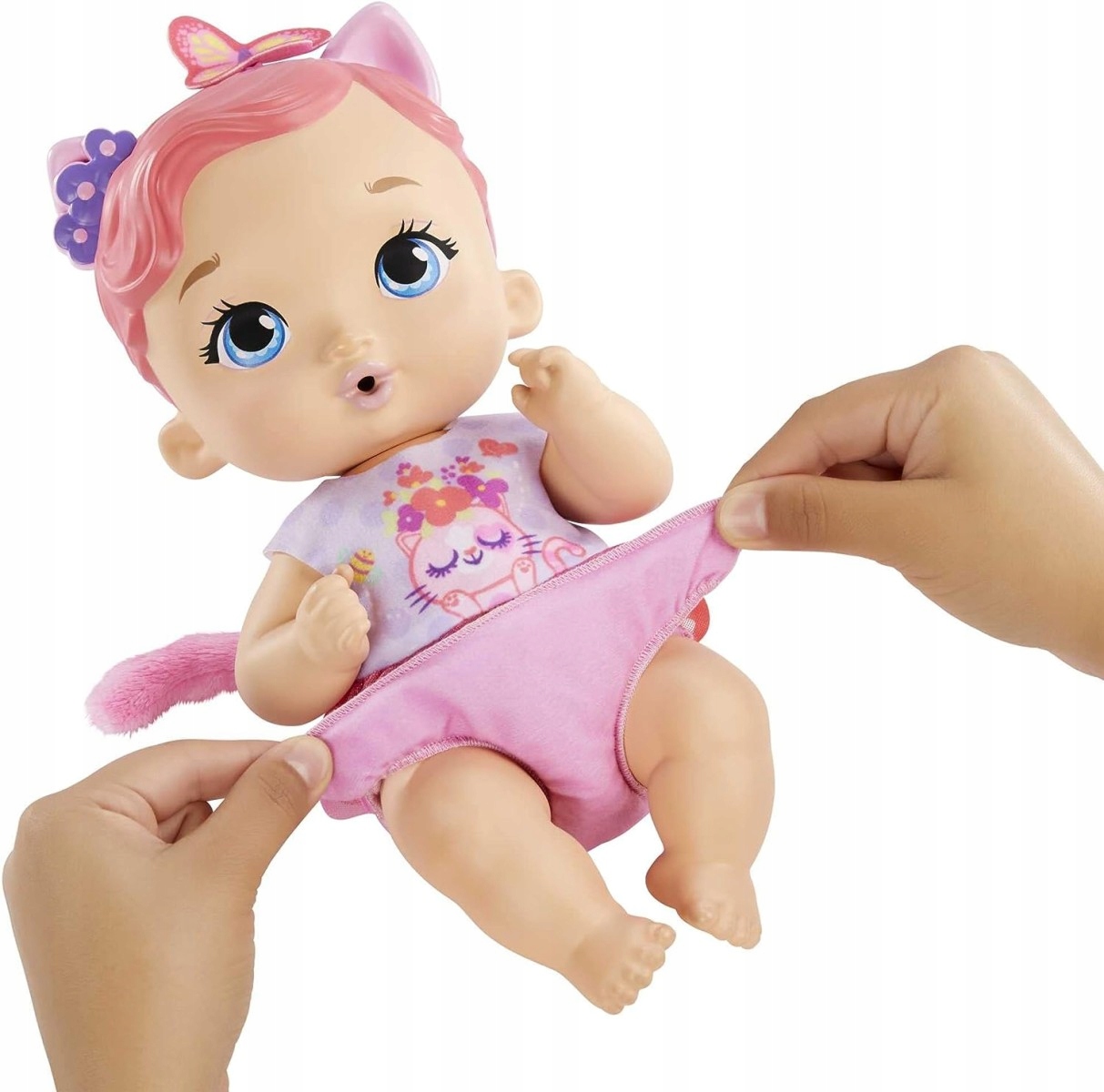 LALKA My Garden Baby Bobasek Kotek Karmienie i Przewijanie kolor różow Marka Mattel