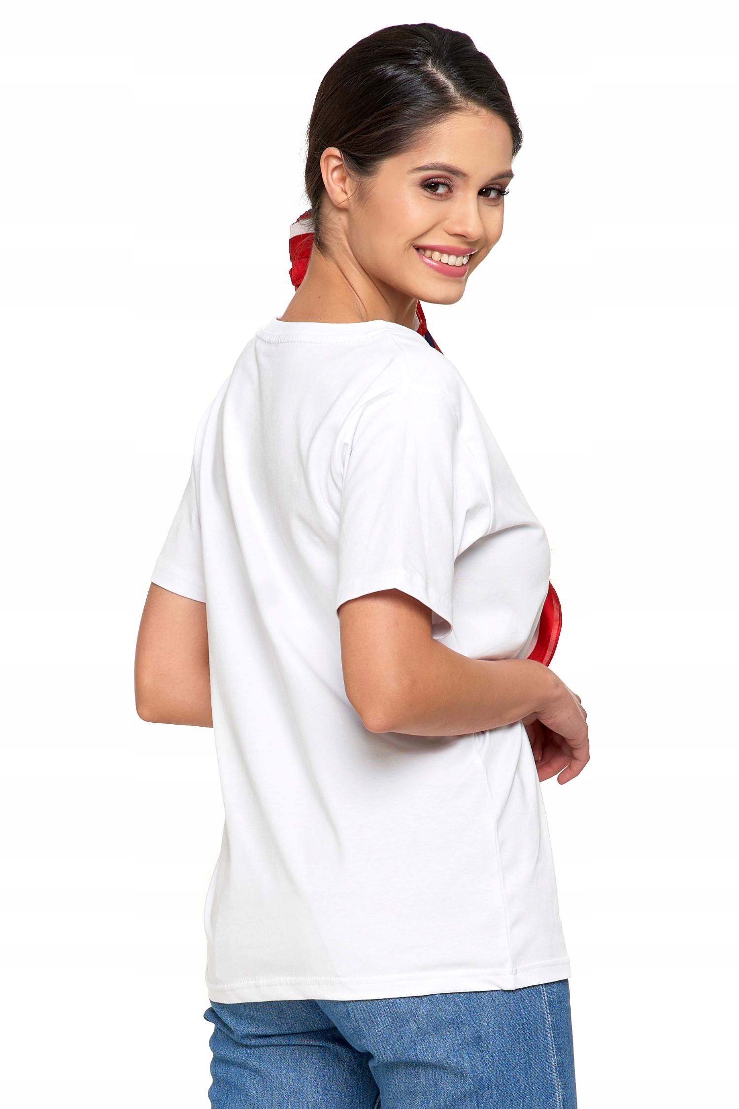 T-SHIRT KOSZULKA DAMSKA MORAJ BAWEŁNIANA DEKOLT SEREK V BIAŁY ROZM. XXL Marka Moraj